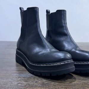 Marc Fisher Black Leather Moto Boots